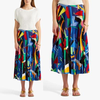 China Wholesale OEM High Quality Canvas Knee Pleated Designer Colorful Skirt Set Anti-Static Customized Formal Skirts for sale