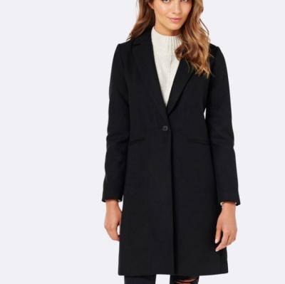 China Manufacturer Best Quality Long Anti-wrinkle OEM Coat Custom Korean Women Black Coat For Women Long Coats For Ladies for sale