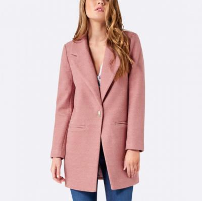 China OEM Anti-Wrinkle Woman Pink Ladies Overcoat Custom Made Breathable Windproof High Quality Korean OEM Coat Women Long Overcoats for sale