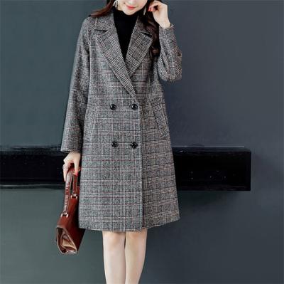 China Anti-wrinkle double breasted coat woolen overcoats long for winter women women high quality overcoat for women for sale