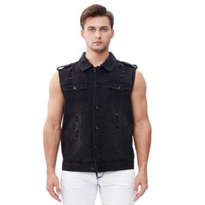 China Autumn Top Sales Fashion Cotton Breathable Wholesale Service Customized Men's Denim Sleeveless Vest for sale