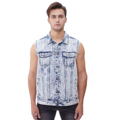 China Autumn Fashion Breathable Cotton Denim Vest Sleeveless Service Vest for sale