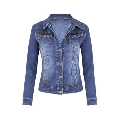 China Breathable High Quality Custom Made Denim Jacket Women Cotton Slim Denim Jacket for sale