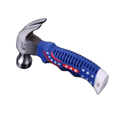 China 6 Inch Carbon Steel Mini Safety Stubby Claw Hammer Woodworking Claw Hammer With Plastic Handle for sale