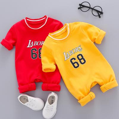 China 100% Organic Cotton Autumn And Winter Warm Romper Newborn Clothes Padded Pajamas Baby Zipper Hooded Romper Clothes Wholesale for sale