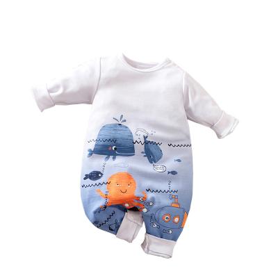 China 100% Cotton Baby Clothes Autumn Knitted Newborn Unisex 100% Cotton Button Cute Cartoon 100%cotton Baby Rompers Baby Onesie Long Sleeve for sale