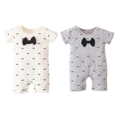 China 100% Organic Cotton Baby Suit Newborn Summer Short Sleeve Toddler Knitted Beard Outdoors For Infant Overalls for sale