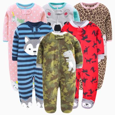 China 100% Organic Cotton Baby Unisex Casual Rompers Daily Use Fleece Cartoon Infant Overalls for sale