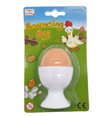 China Plastic Plastic Bouncing Egg with Egg Holder Prank Toy for sale