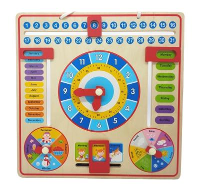 China Multifunctional 7 1 Season Kids Calendar Clock Month Date Time Early Educational Study Week Education / Game for sale