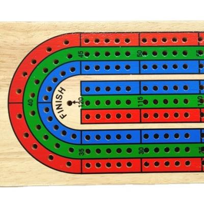 China Solid Wood Wooden Folding Cribbage Set Cribbage Folding Board 3 Player Cribbage Game Board for sale