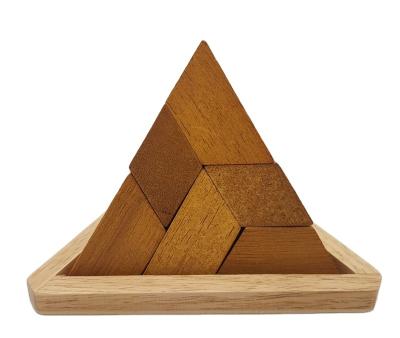 China Classic Solid Wood Brain Teasers Puzzles Wooden IQ Test Puzzles Pyramid for sale