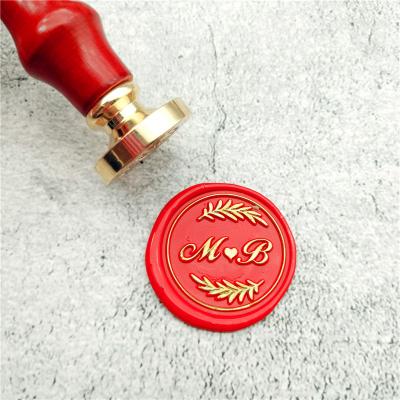 China Eco-Friendly DIY Customize Personalized Name 2 Letter Stamp /Wedding Double Wax Seal Stamp Initials / Sealing Wax Custom Invitations Envelope for sale