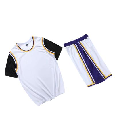 China Breathable Factory Customized Basketball Tank Top Fake Two-Piece Basketball T-shirt Basketball Tank Top Sets for sale