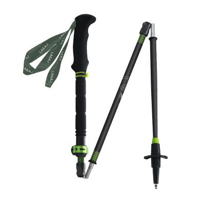 China Popular Ultralight Z-Folding Climbing Walking Cane Design Carbon Fiber Increasing Stick Trekking Foldable Walking Pole for sale