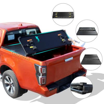 China Aluminum triple pickup accessories low profile f150 Tonneau hard triple cover for f150 truck bed cover for sale