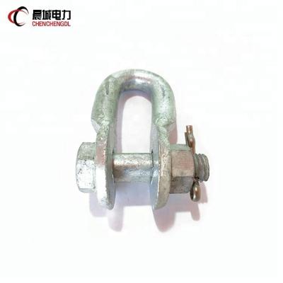 China Overhead line aerial type shackler / accessories U chain shacle with bolt nut for sale