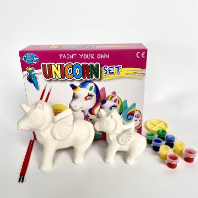 China Educational DIY Toy Set Arts and Crafts Ceramics Painting Unicorn Set Handmade Educational Toys DIY for Kids for sale