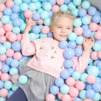 China Toy Macaron Color Ocean Ball 5.5cm BPA Free Soft Plastic Balls For Kids for sale