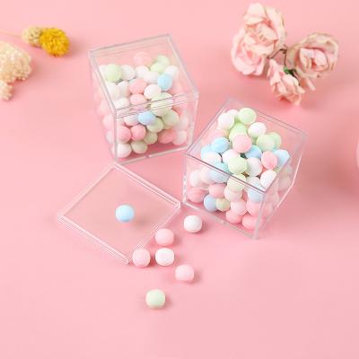 China High Quality Clear Acrylic Cube Square Candy Inch 2x2x2 Small Food Storage Box With Lid Square Plastic Box for sale