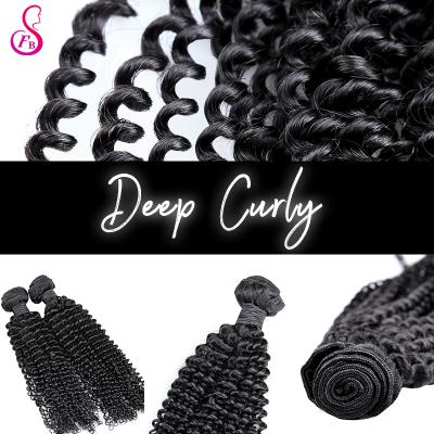 China Deep Curl 100% Raw Virgin Hair Deep Curly Hair Bundles For Sale for sale