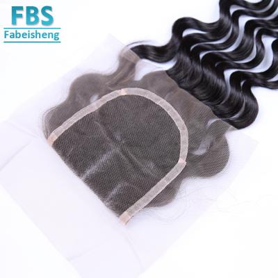 China Wholesale And Retail 2020FBS Top Quality100%virgin Raw Unprocessed 100%virgin Hair No Tangle Loose Wave Human Hair 4*4 Lace Closure for sale