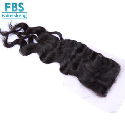 China 100%virgin hair unprocessed natural raw unprocessed virgin hair wholesale and retail FBS real lace wave hair 4*4 closure for sale