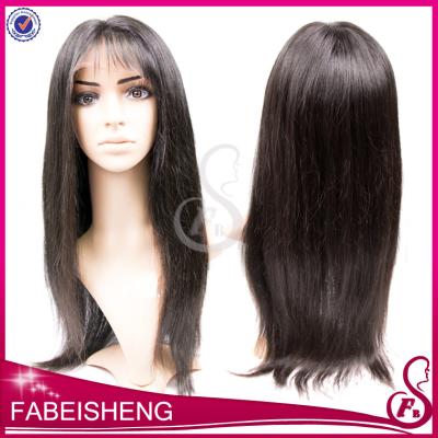 China 24inch Style Brazilian Remy Straight100% Virgin Human Hair Silky Free Wave Full Lace Wig 24inch With Bang for sale