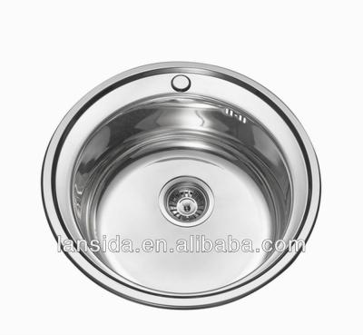 China Without Faucet One Round Deep Bowl Stainless Steel Kitchen Sinks for sale