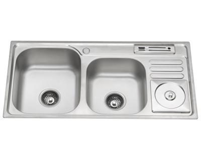 China Without Faucet Priess One Piece Sink With Waste Bin 9245 for sale