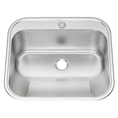 China Without Faucet Laundry With Faucet Hole Stainless Steel Sink 55*50cm for sale