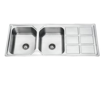 China Without faucet one panel with double bowl 1200*500mm for sale