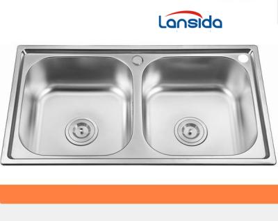 China Without Faucet Double Bowl 7843 For Cambodia Kitchen Sink For Cabinet for sale