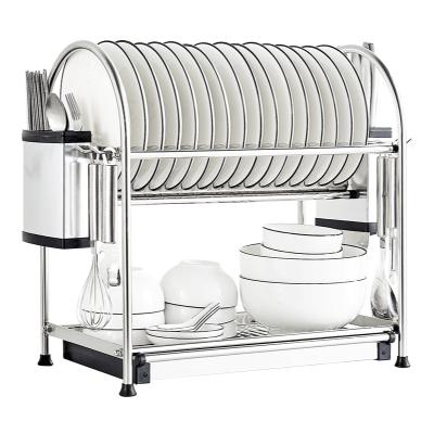 China Sustainable High Quality 304stainless Steel Plate Shelving Dish Drying Rack for sale