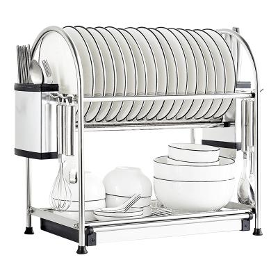 China Sustainable Hot Selling High Quality 304 Stainless Steel Kitchen Dish Dish Drying Rack for sale