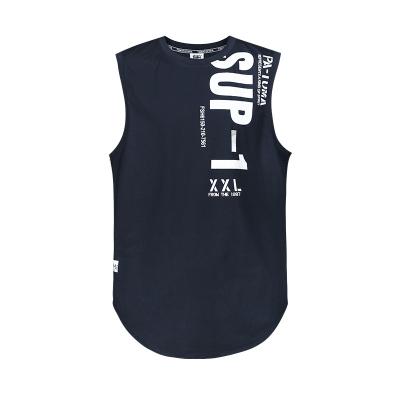 China Spandex/Cotton TOMATOPAPA Printing Simple English Sports Men's Personality Jumpsuit T-shirt Summer Fashion Sleeveless Vest Men for sale