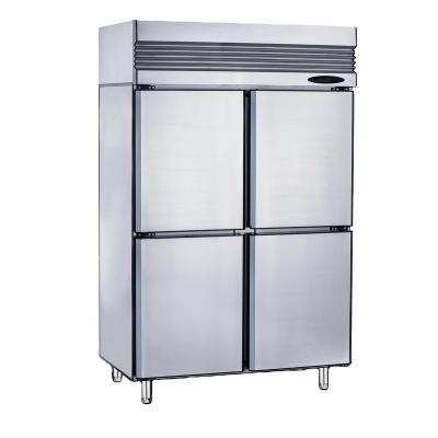 China Double-temperature Redbowl Stainless Steel 4-Door Commercial Fridge Chiller Refrigerator for sale