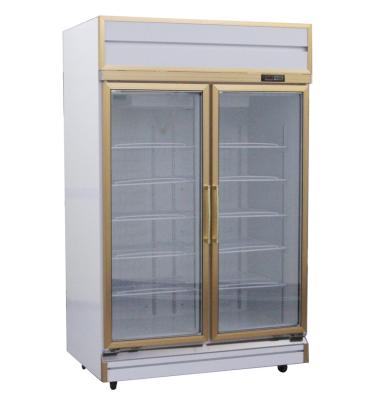 China Redbowl 2 Door Compressor Glass Upright Display Refrigerator Household Refrigerator for sale