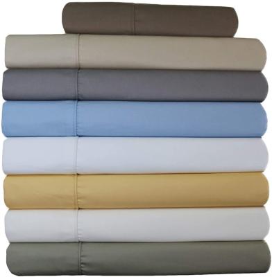 China Deep Pocket 650 Count Anti-Static Wrinkle Yarn Free Sheets Striped Poly Cotton Blend Sheet Set for sale