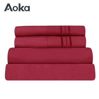 China Queen Size Nondisposable AOKA AU Microfiber Deep Pocket Sheet Super Soft Fitted Set for sale