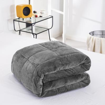 China Double Layer Flannel Sherpa Minky Microfiber Portable Wholesale Baby Weighted Faux Fur Throw Blanket for sale