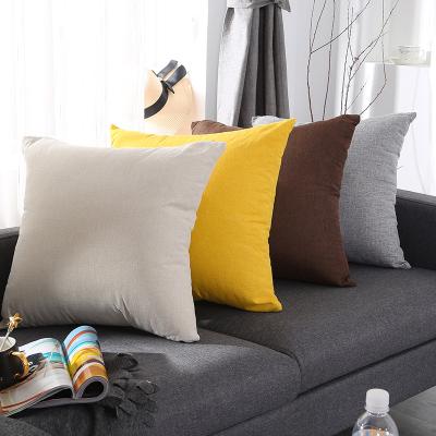 China Polyester Cushion Cover Solid Color Anti Dust Mites Skin Friendly Fabric Cushion Cover for sale