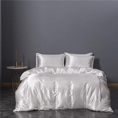 China Anti-Static Luxury Silky Satin Duvet Cover Set Hot Sale Polyester Fabric Skin-Friendly Duvet Cover Set for sale