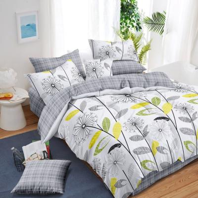 China Big Discount Cotton 100% Blue White Dandelion Duvet Cover Anti-static Wholesale Bedding Set for sale