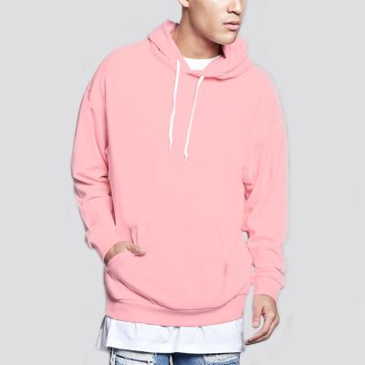 China Anti-pilling anti-pilling YL OEM top sale ribbed balances long sleeve drawstring Hood Pink hoodie for men for sale