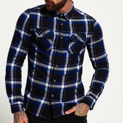 China Anti-pilling Anti-pilling YL Customized 100% Cotton High Quality Plaid Men's Casual Tight Shirts for sale