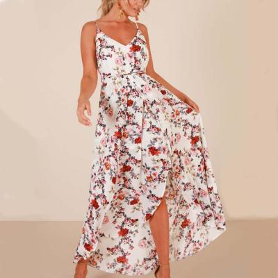 China Wholesale Anti-Static Women Summer Floral Midi Casual Sleeveless Sexy Dress for sale