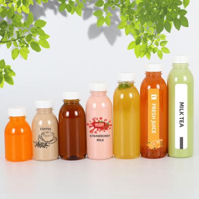 China Affordable Price Juice Drinks Round Shape Empty Bottle For Pet Water Container Plastic Juice Bottles With Cap for sale