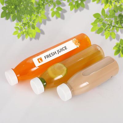 China China Factory Price 350ml Juice Bottle Sealed Milk Tea Plastic Bottle Suitable Round Beverage Juice Bottle With Label for sale