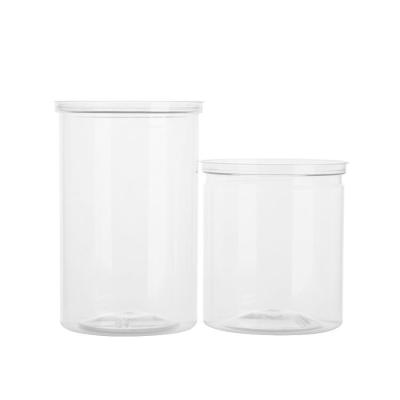 China New Style Candy Pack Clear Lid PET Lid Airtight Cosmetic Storage Container Kitchen Plastic Cream Jars for sale